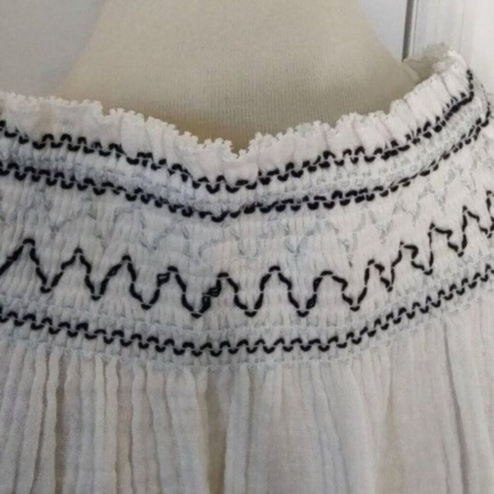 Faherty Catrina Embroidered Maxi Dress White S Cotton Bohemian NEW - Picture 12 of 15